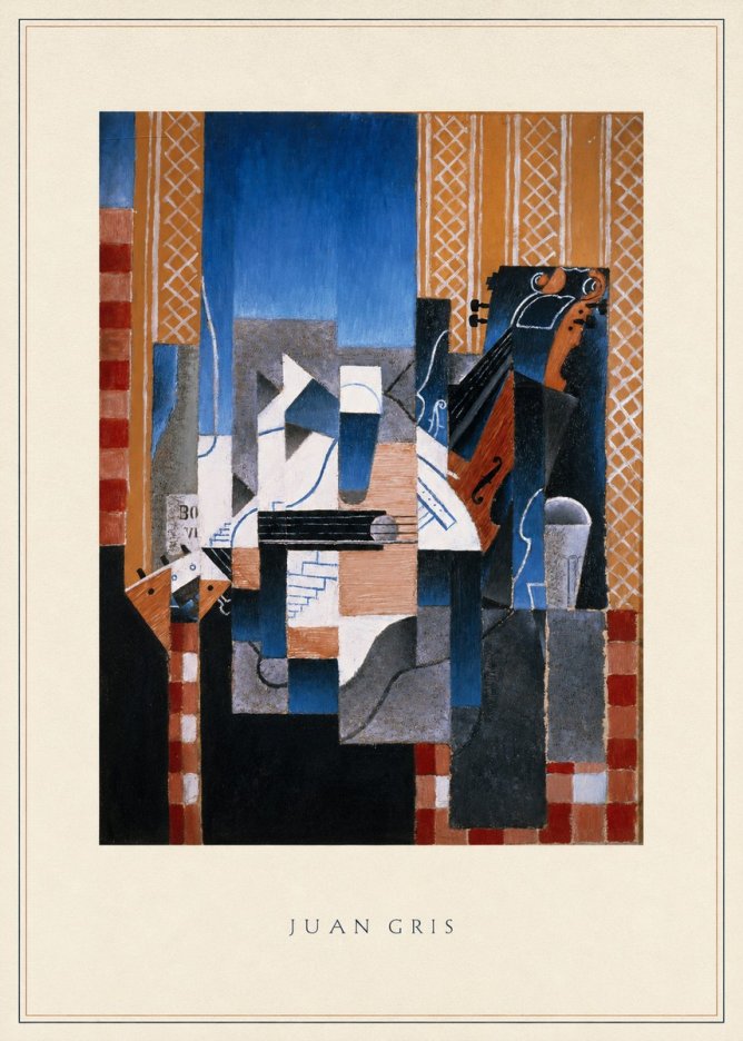 Juan Gris Still Life with Guitar and Violin No4 - Plakat