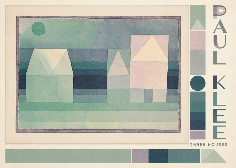 Paul Klee Three Houses No2 - Plakat