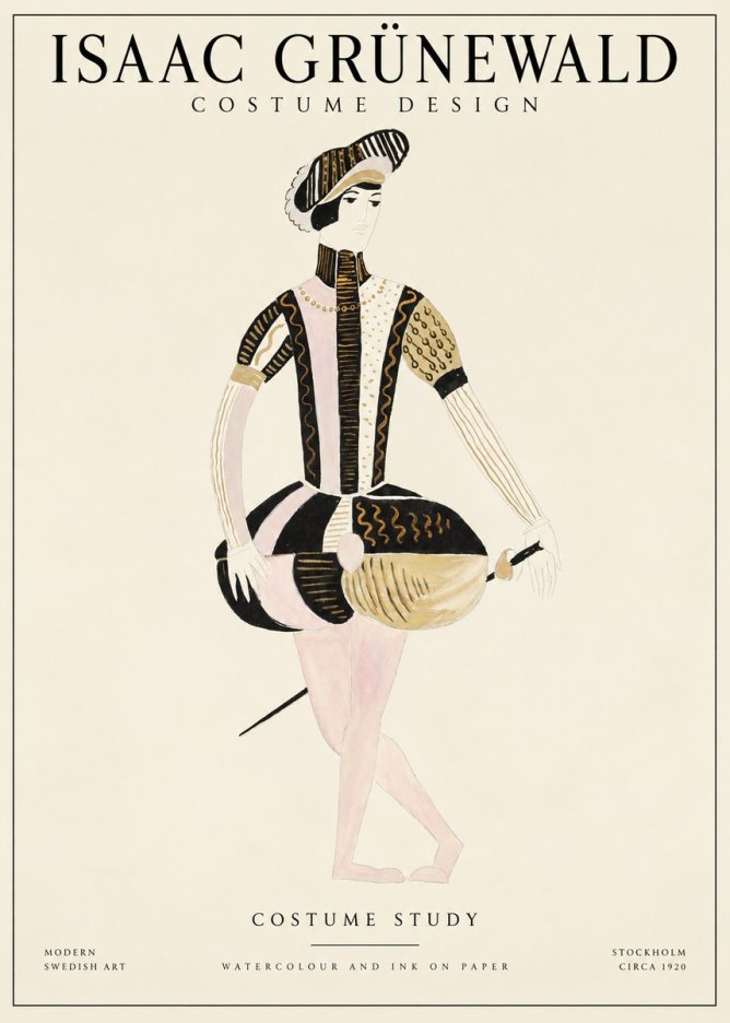 Isaac Grünewald Costume Study VI No1 - Plakat