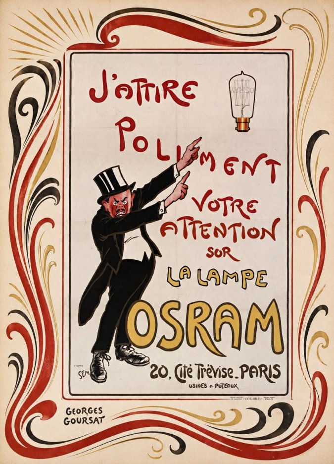 Georges Goursat J'attire Poliment Votre Attention Sur La Lampe Osram No2 - Plakat