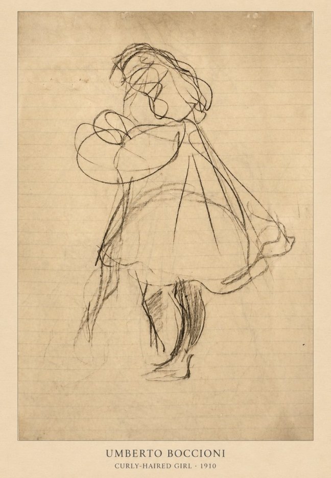 Umberto Boccioni Curly-haired Girl No4 - Plakat
