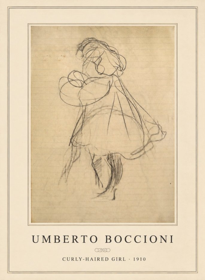 Umberto Boccioni Curly-haired Girl No6 - Plakat