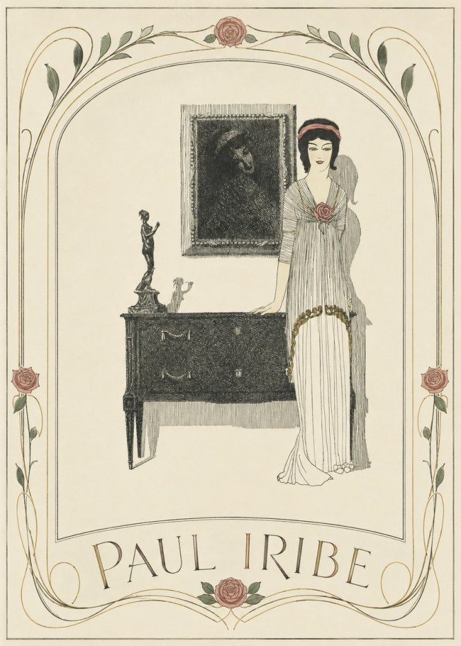 Paul Iribe Elegant Figure in Art Deco Interior No3 - Plakat