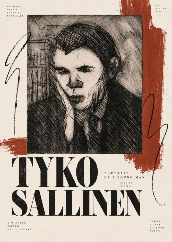 Tyko Sallinen Portrait of a Young Man No6 - Plakat