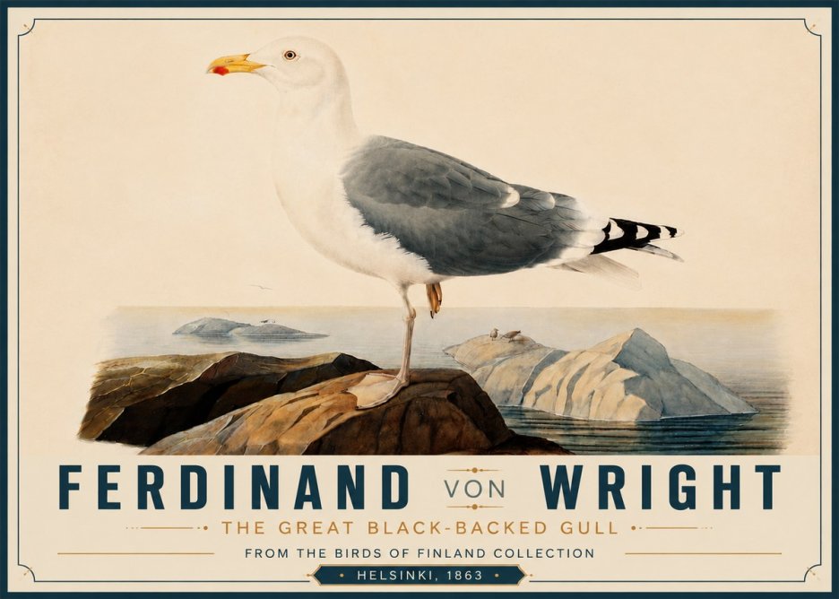 Ferdinand von Wright The Great Black-backed Gull No5 - Plakat
