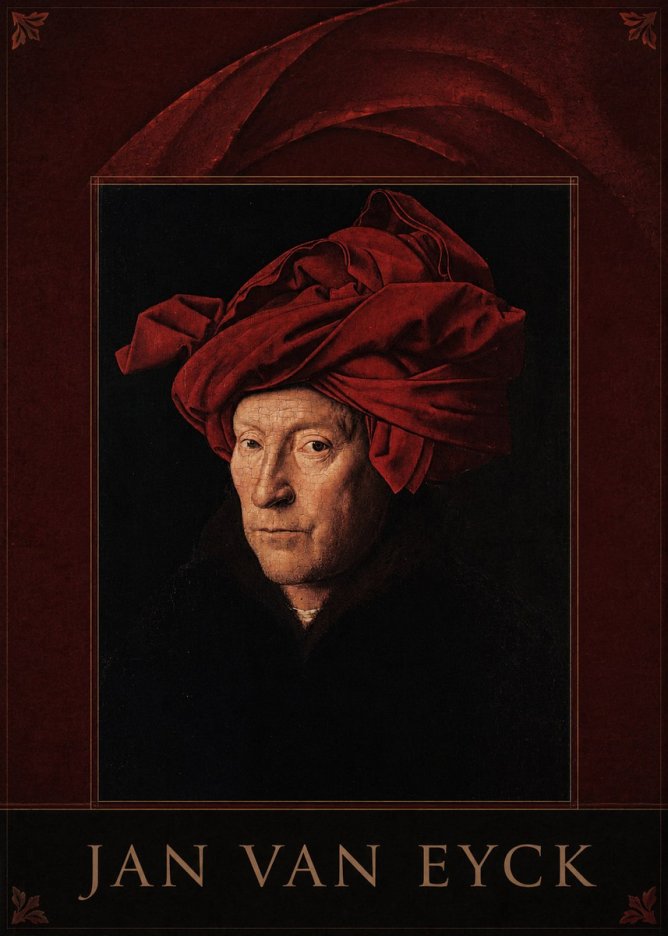 Jan van Eyck Portrait of a Man in a Turban No6 - Plakat
