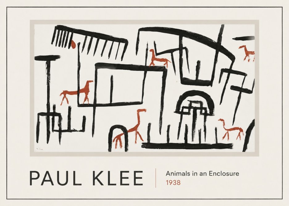 Paul Klee Animals in an Enclosure No1 - Plakat