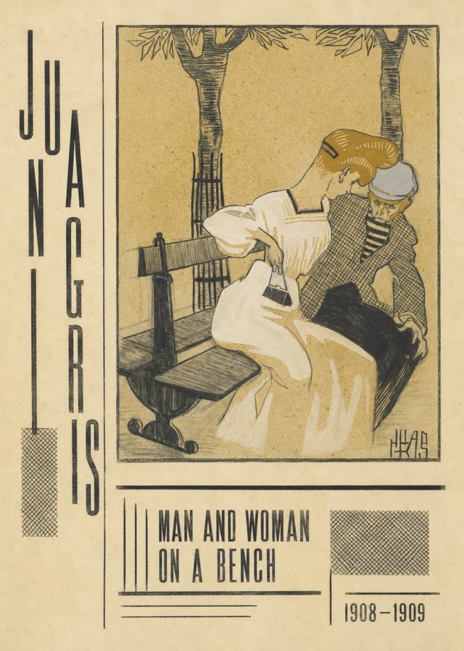 Juan Gris Man and Woman on a Bench No3 - Plakat