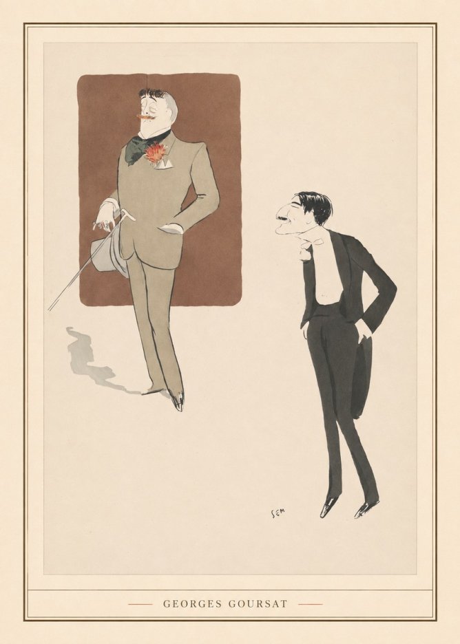 Georges Goursat Two Stylish Gentlemen No4 - Plakat