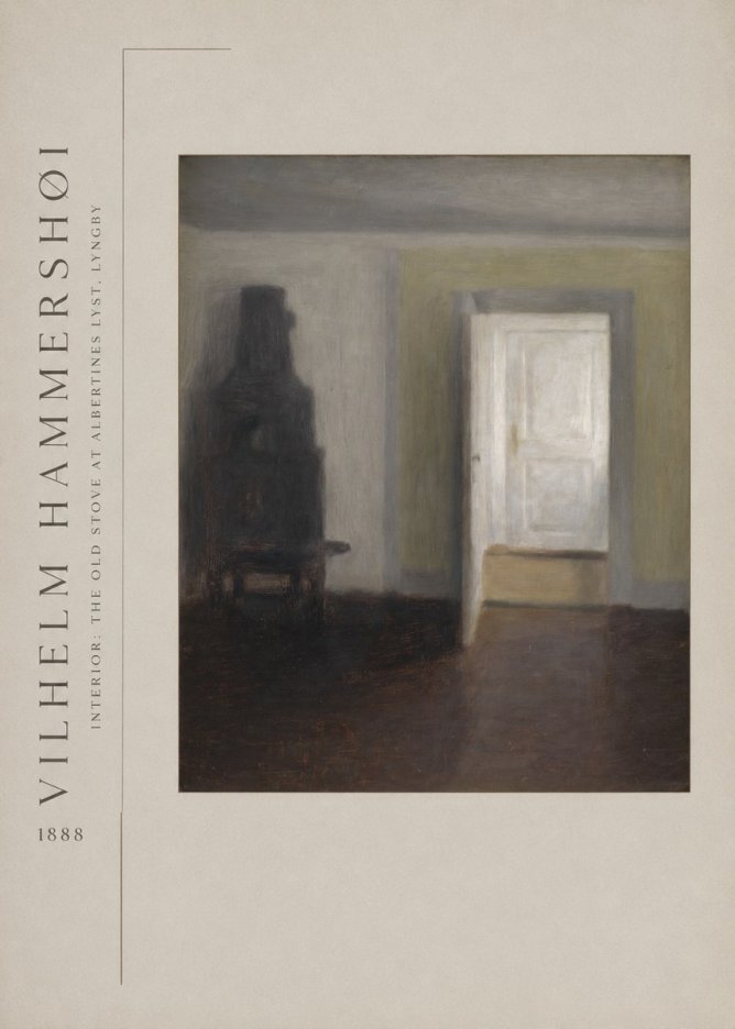 Vilhelm Hammershøi Interior: the Old Stove at Albertines Lyst, Lyngby No2 - Plakat
