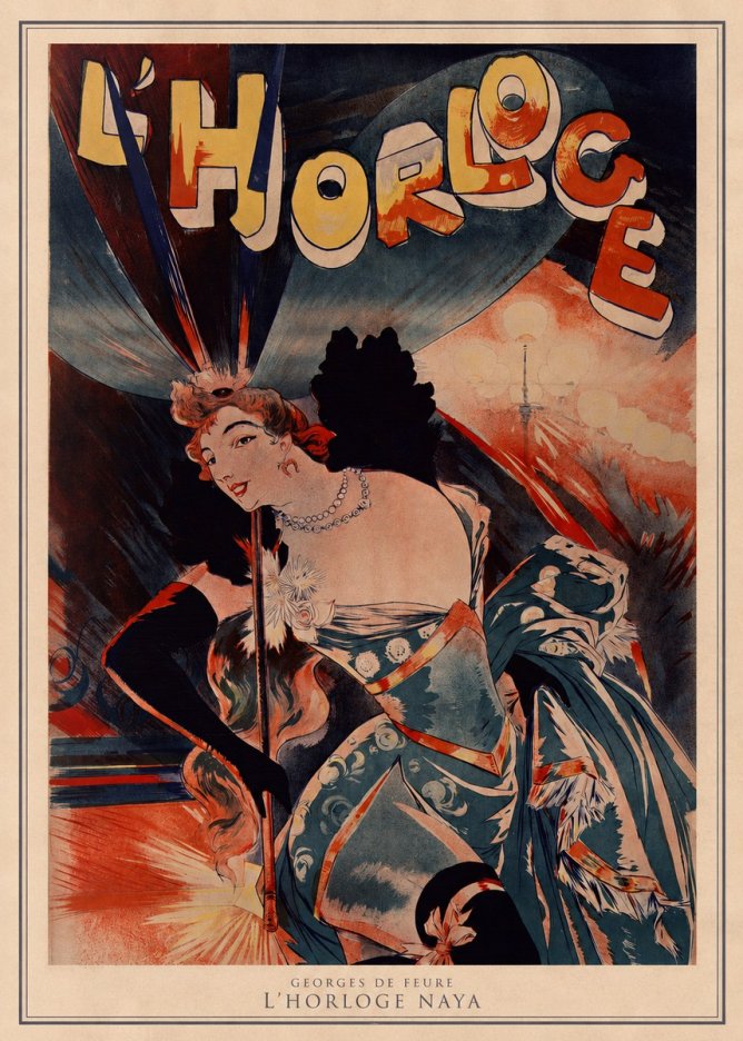 Georges de Feure L'horloge Naya No3 - Plakat