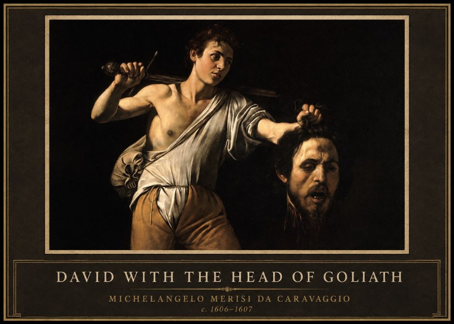 Michelangelo Merisi da Caravaggio David with the Head of Goliath V No1 - Plakat