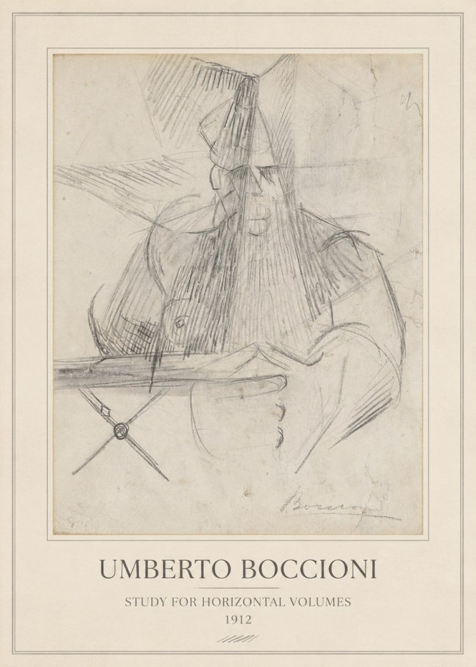 Umberto Boccioni Study for Horizontal Volumes No3 - Plakat