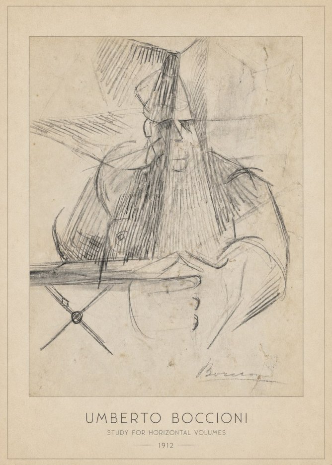 Umberto Boccioni Study for Horizontal Volumes No6 - Plakat