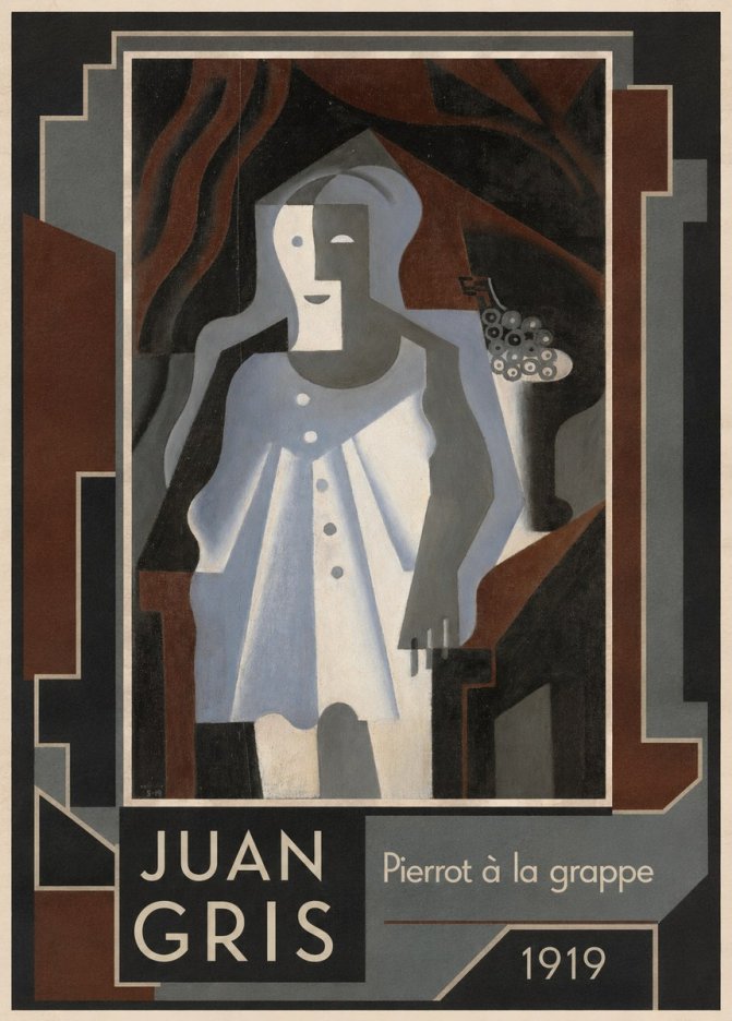 Juan Gris Pierrot À La Grappe No1 - Plakat