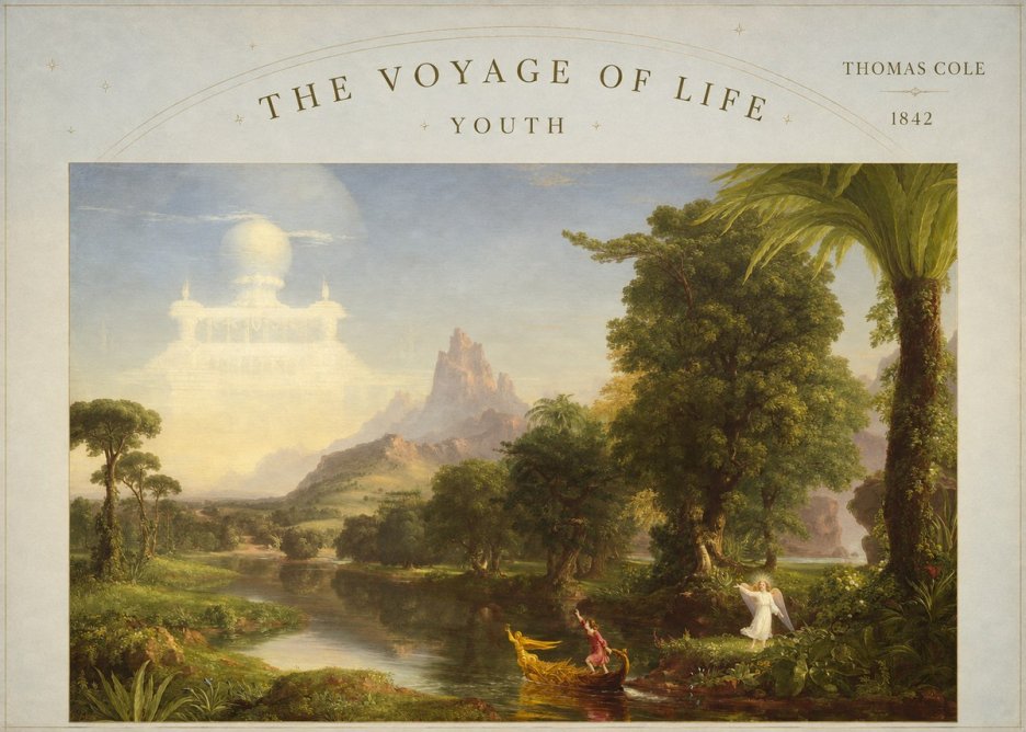 Thomas Cole The Voyage of Life: Youth V No4 - Plakat