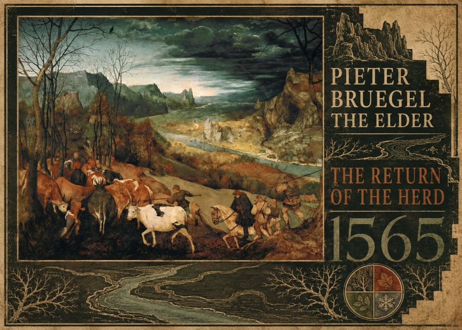 Pieter Bruegel The Return of the Herd No5 - Plakat