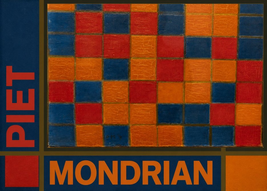 Piet Mondrian Checkerboard Composition with Dark Colors No5 - Plakat