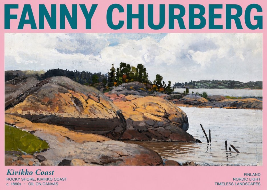Fanny Churberg Rocky Shore · Kivikko Coast No3 - Plakat
