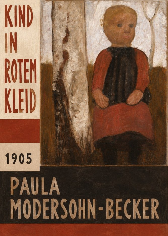 Paula Modersohn-Becker Kind in Rotem Kleid No6 - Plakat