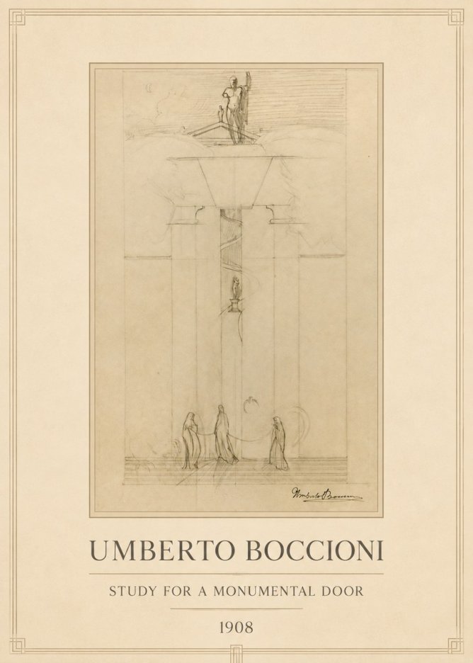 Umberto Boccioni Study for a Monumental Gate No4 - Plakat