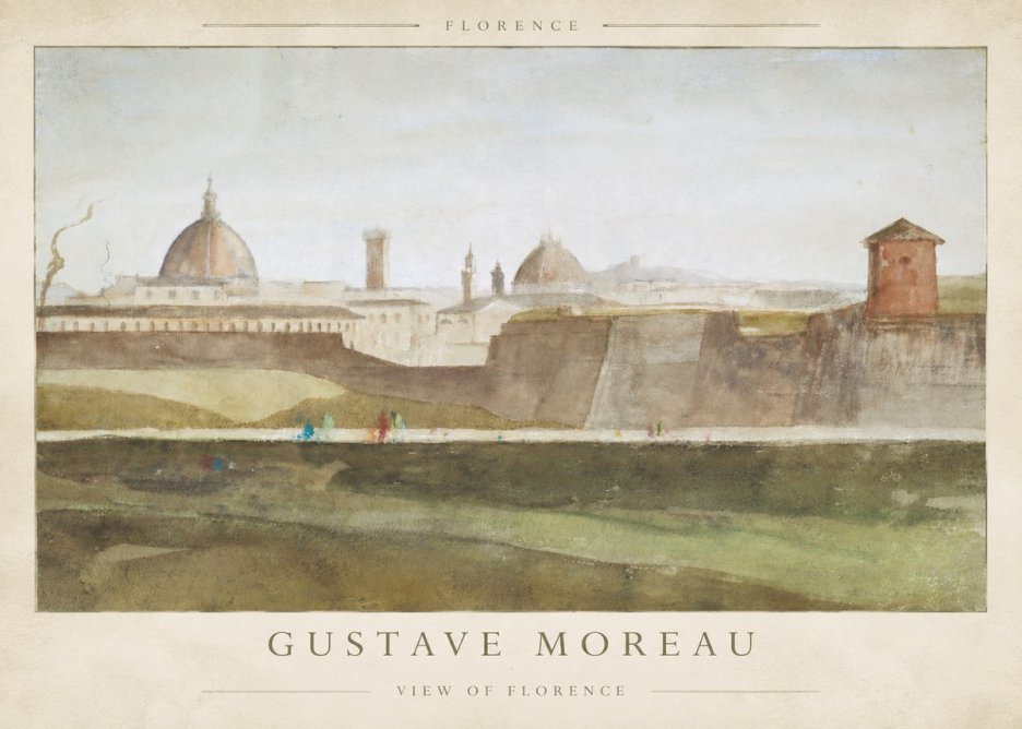 Gustave Moreau View of Florence No4 - Plakat