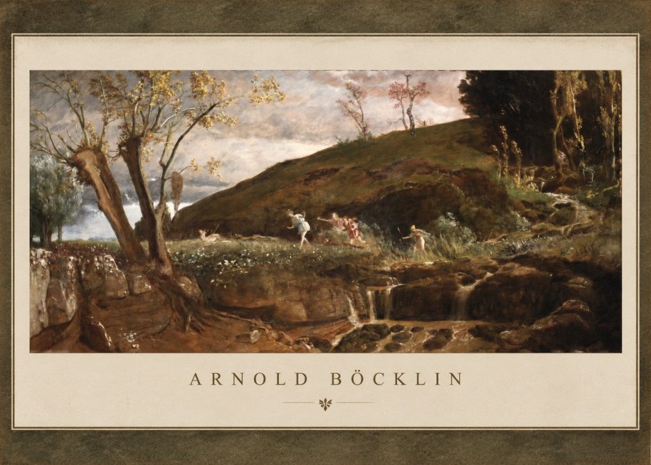 Arnold Böcklin Nymphs and Satyr No1 - Plakat