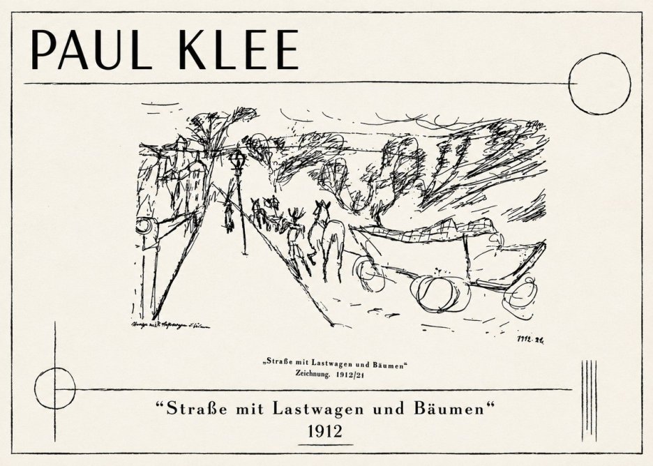 Paul Klee Straße Mit Lastwagen Und Bäumen No1 - Plakat