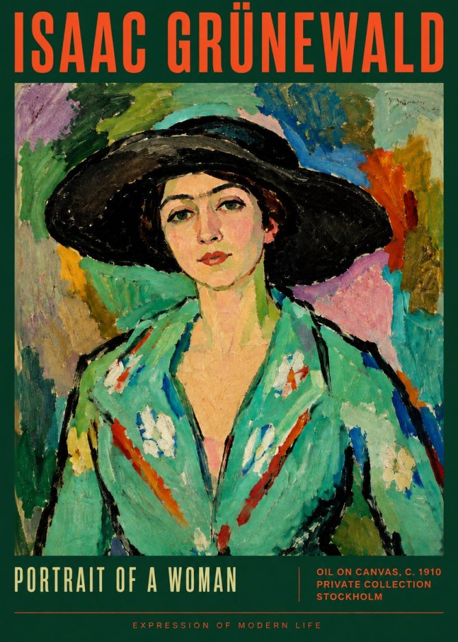 Isaac Grünewald Portrait of a Woman No4 - Plakat