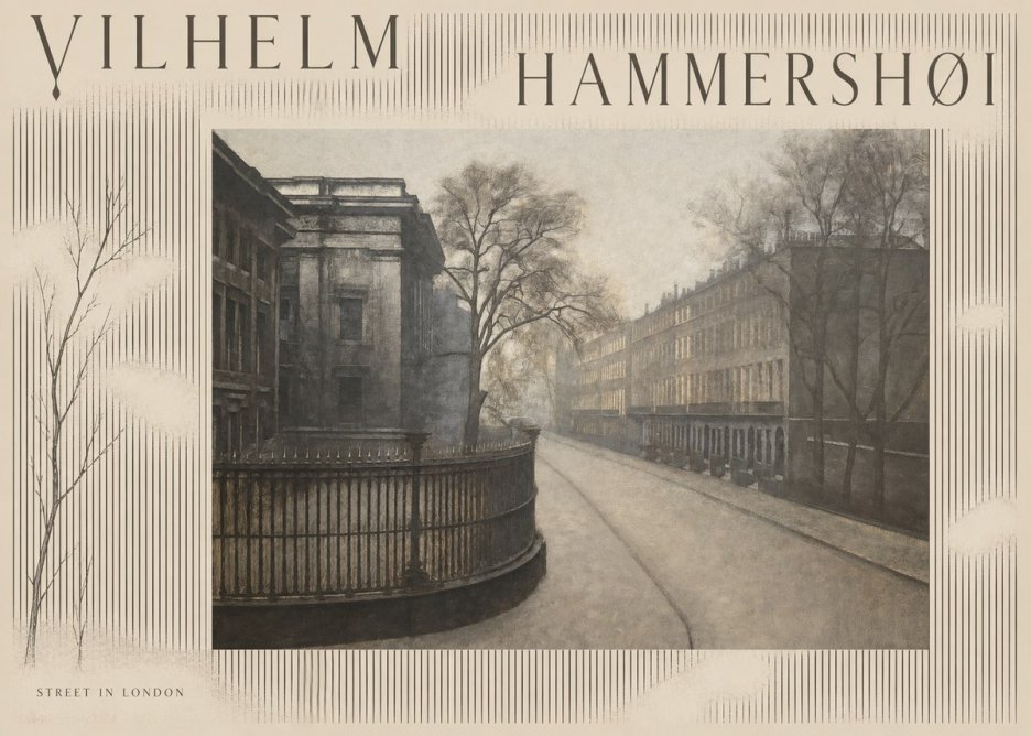 Vilhelm Hammershøi Street in London No4 - Plakat