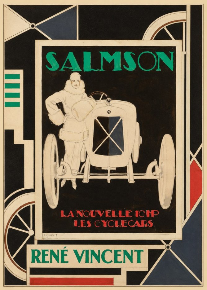 René Vincent Salmson La Nouvelle 10Hp Les Cyclecars No6 - Plakat