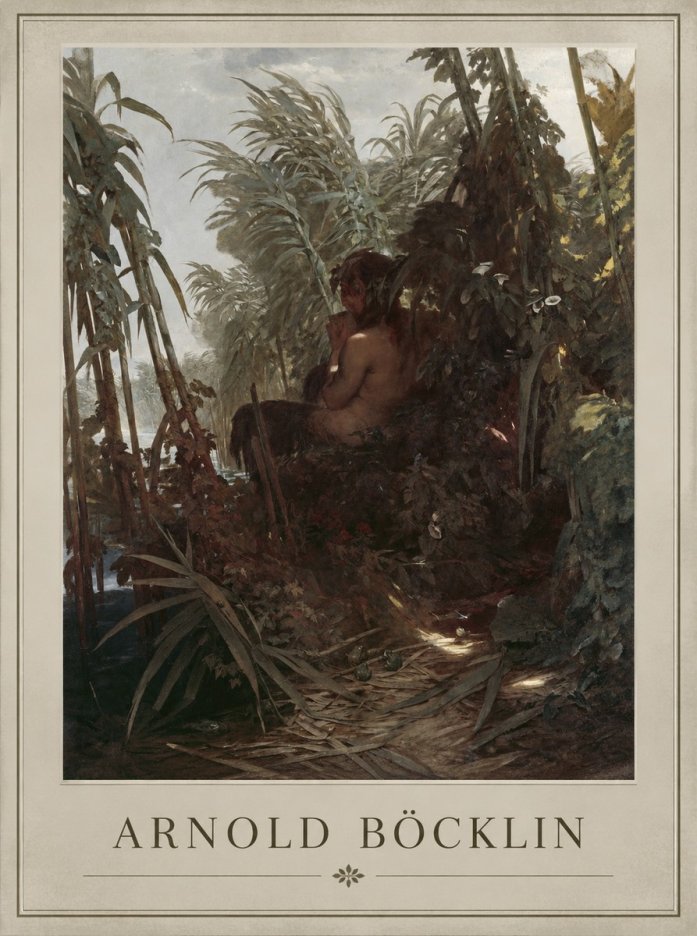 Arnold Böcklin Faun Playing the Panpipes No1 - Plakat