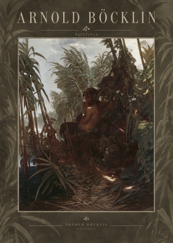 Arnold Böcklin Faun Playing the Panpipes No6 - Plakat