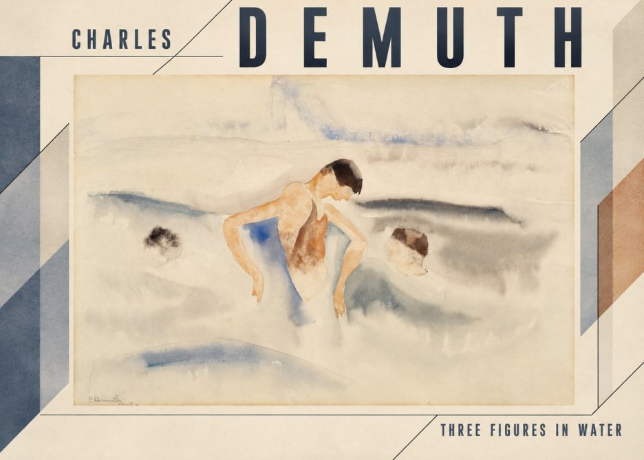 Charles Demuth Three Figures in Water No4 - Plakat