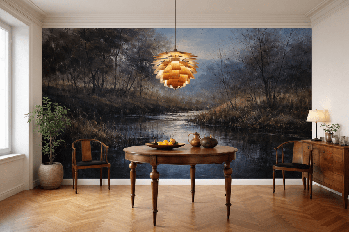 Misty Marshland Reflection