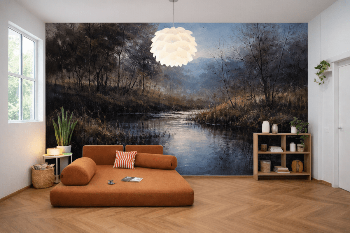 Misty Marshland Reflection