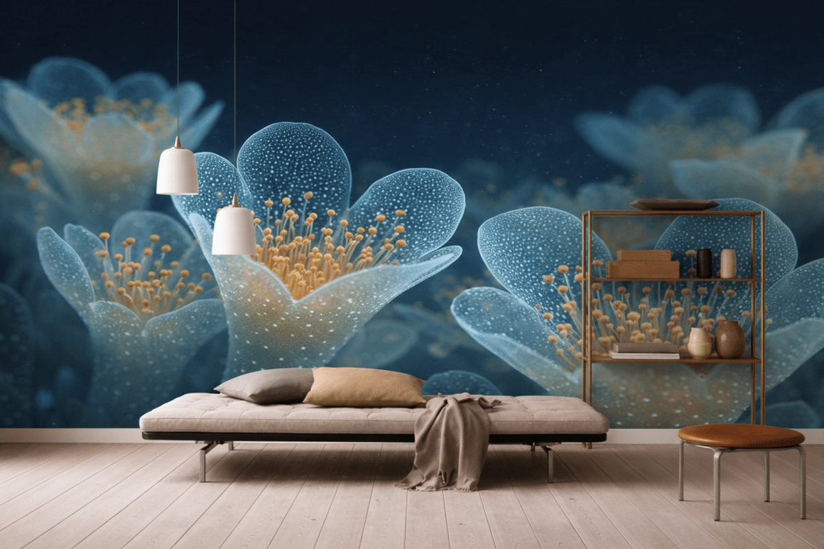 Frosted Floral Mural