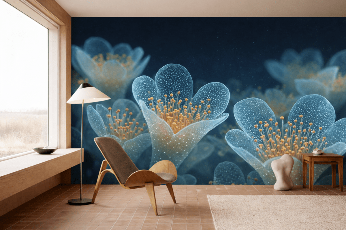 Frosted Floral Mural
