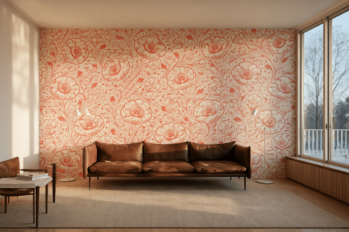 Coral Blossom Tapestry Ii