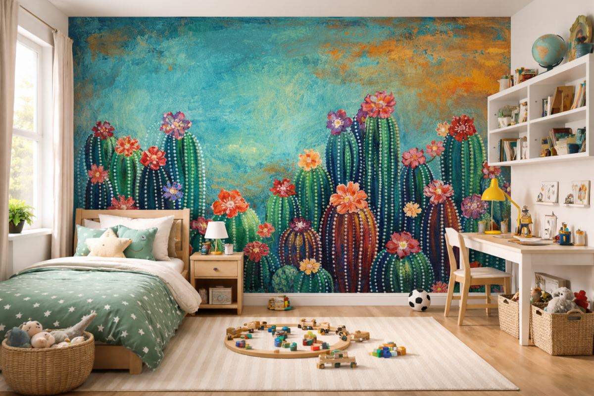 Blooming Cactus Field