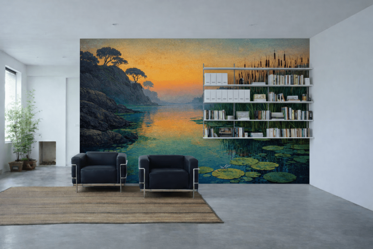 Frosted Riverbank Reflections