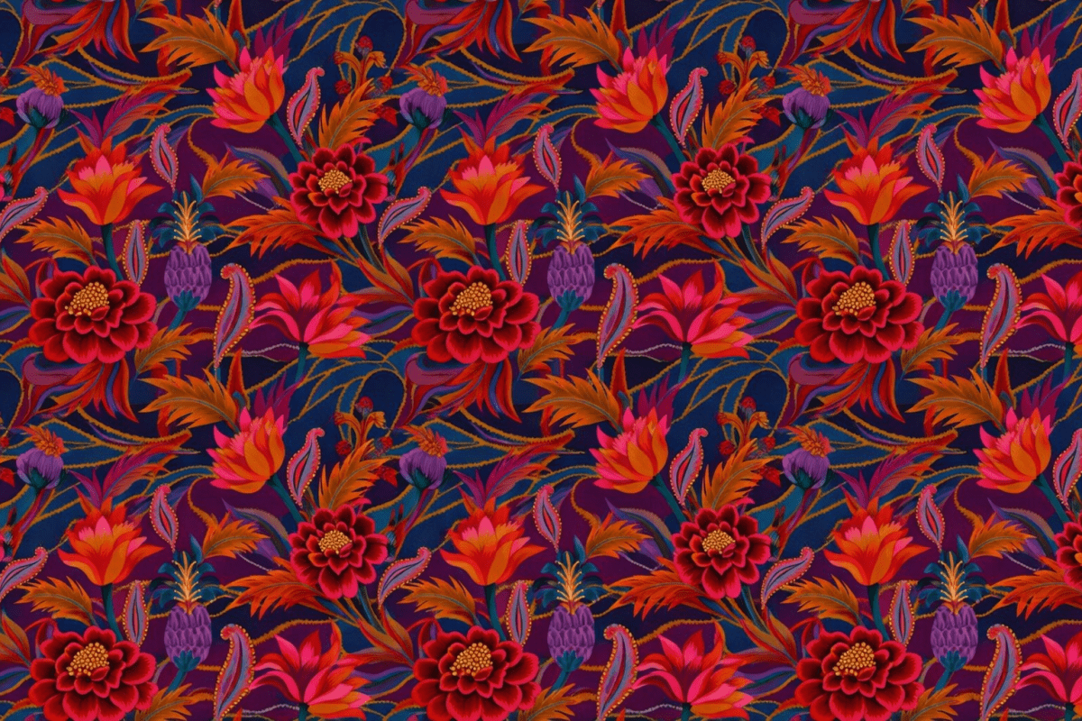 Vivid Blossom Tapestry