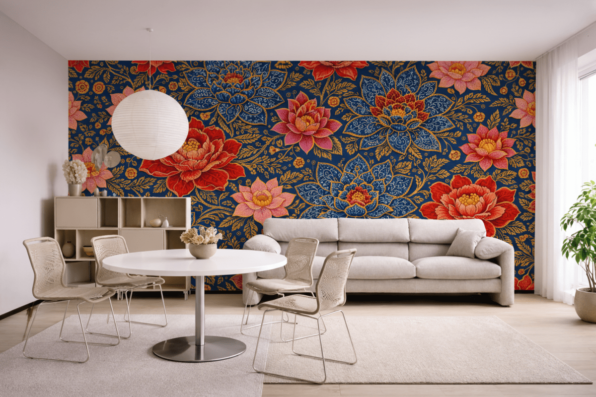 Silken Lotus Tapestry