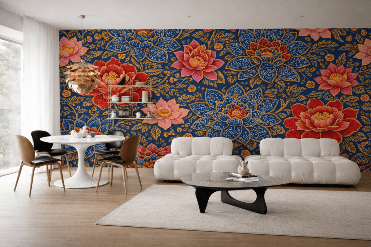 Silken Lotus Tapestry