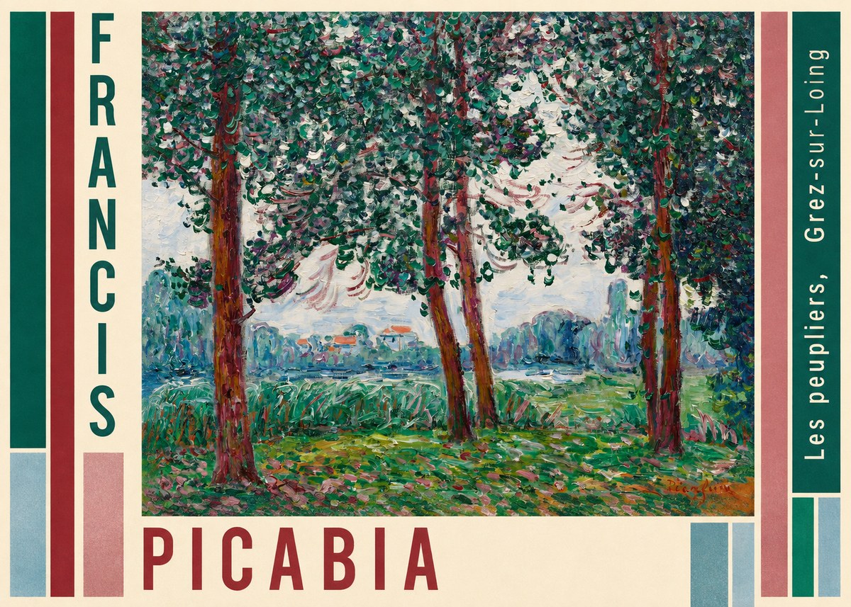 Francis Picabia Les Peupliers, Grez-sur-loing No3 - Plakat