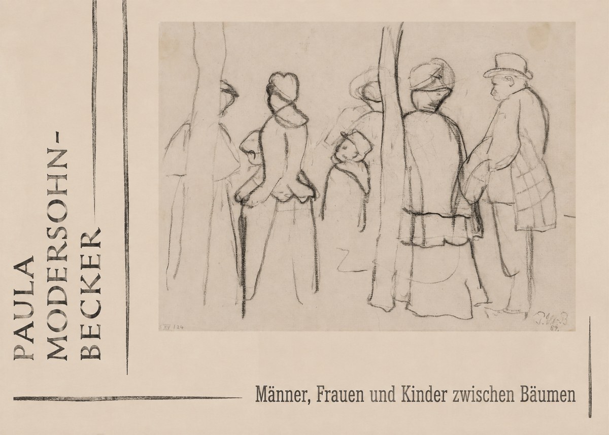 Paula Modersohn-Becker Männer, Frauen Und Kinder Zwischen Bäumen No2 - Plakat