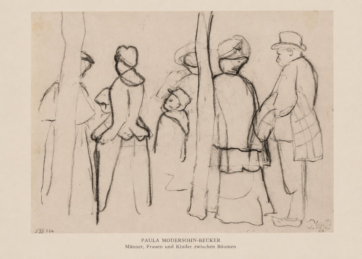 Paula Modersohn-Becker Männer, Frauen Und Kinder Zwischen Bäumen No6 - Plakat