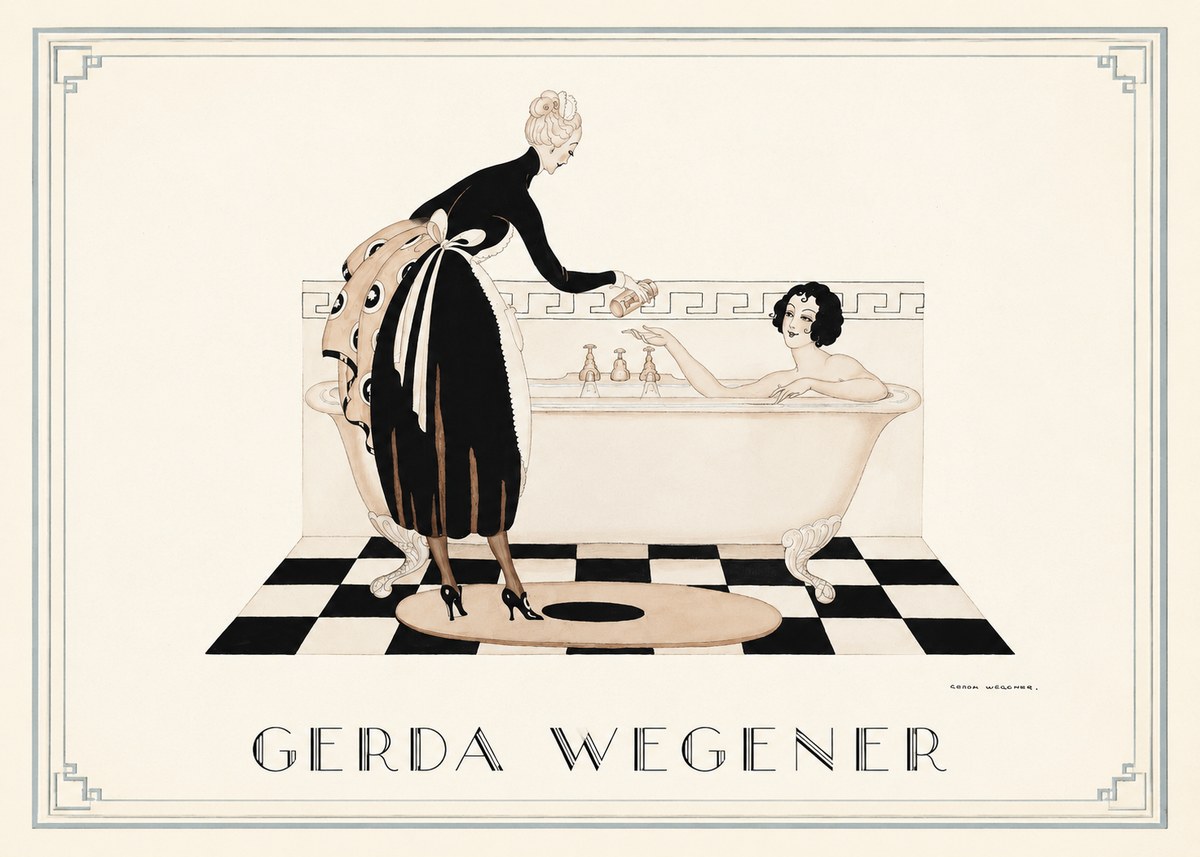 Gerda Wegener Woman in Bathtub No1 - Plakat