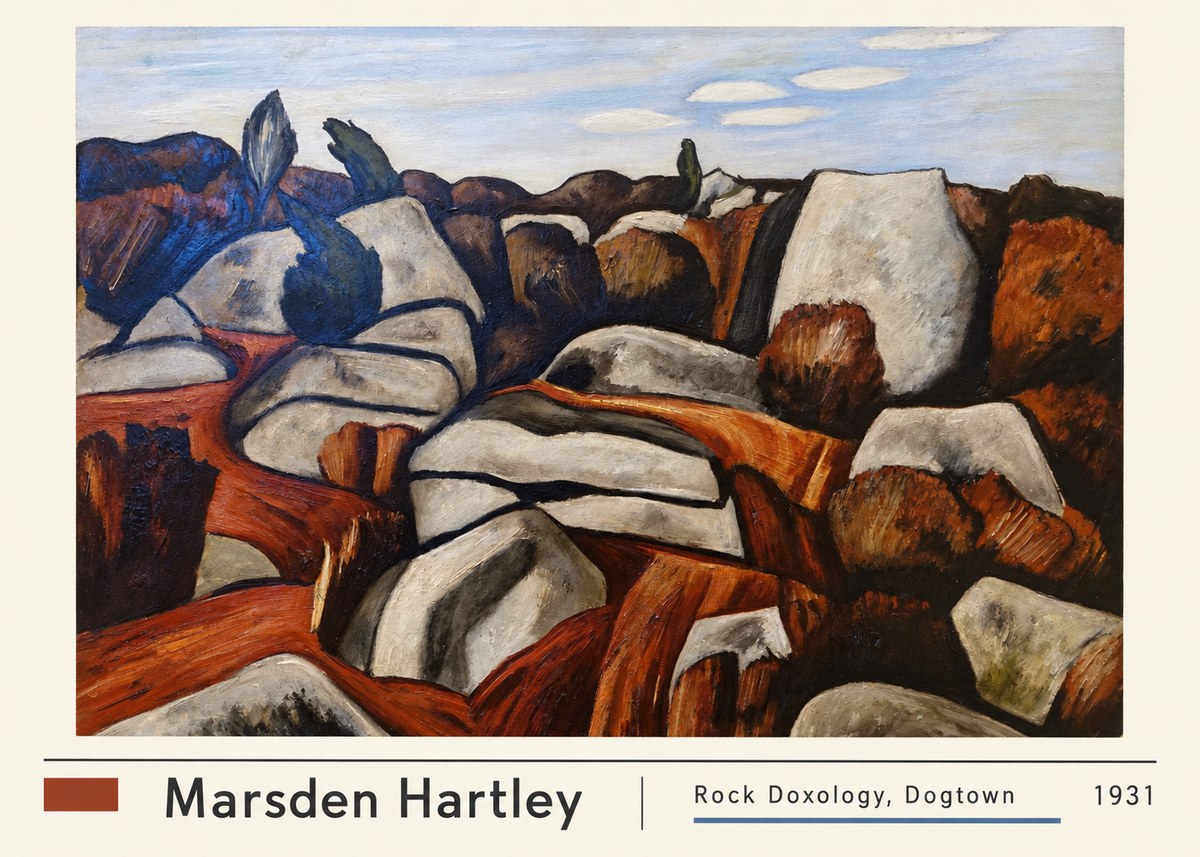 Marsden Hartley Rock Doxology, Dogtown No2 - Plakat
