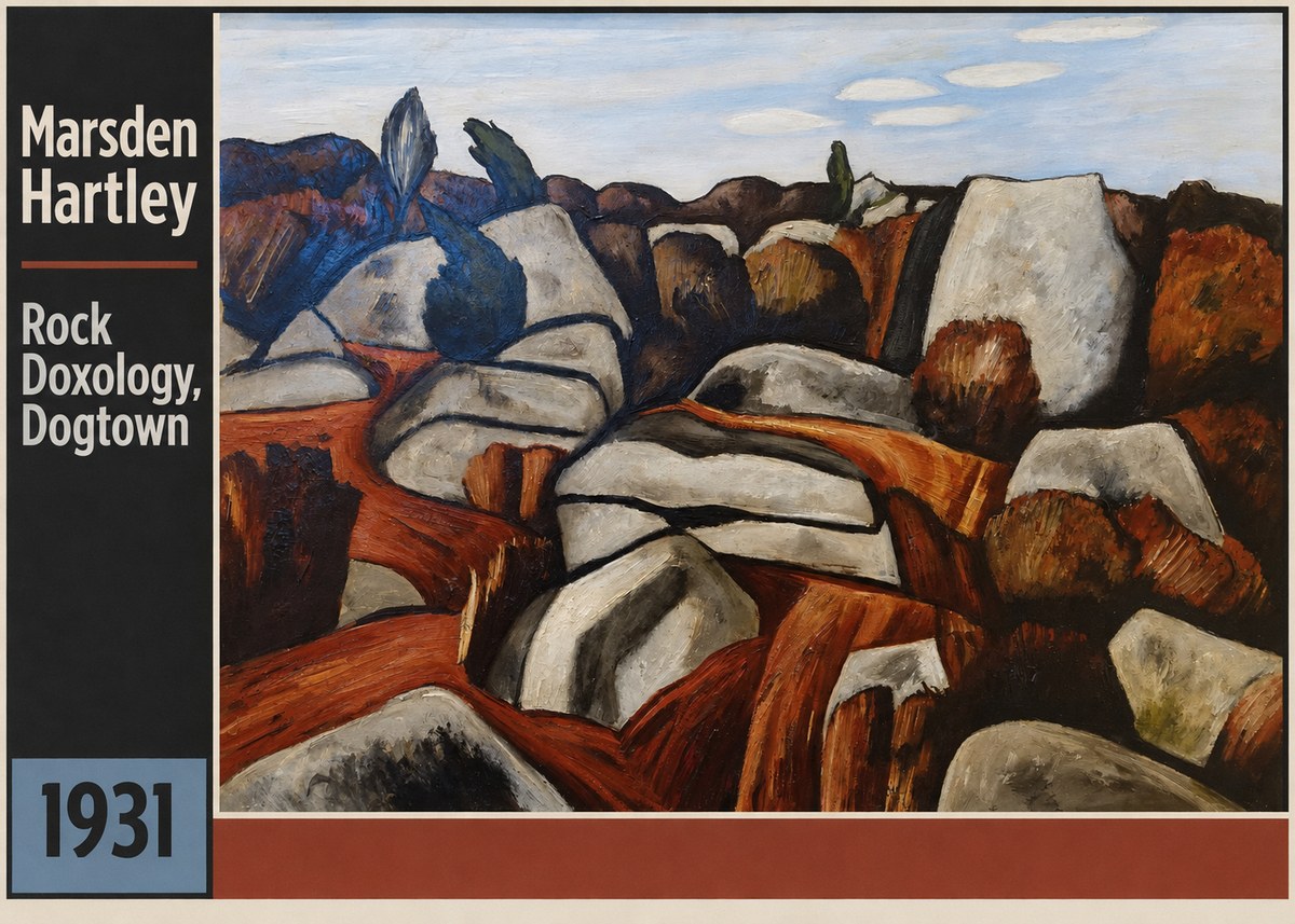 Marsden Hartley Rock Doxology, Dogtown No3 - Plakat